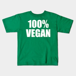 100% Vegan Funny T-Shirt for Women Men Kids Gift Kids T-Shirt